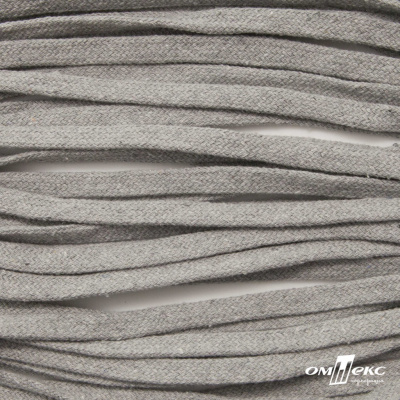 Шнур плетеный d-8 мм плоский, 70% хлопок 30% полиэстер, уп.85+/-1 м, цв.1012-св.серый - купить в Сарапуле. Цена: 735 руб.