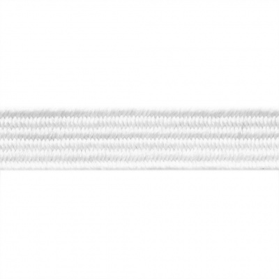 Резиновые нити с текстильным покрытием, шир. 6 мм (182 м/уп), цв.-белый - купить в Сарапуле. Цена: 705.59 руб.