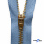 Молнии джинсовые металл т-5, 18 см латунь (YG), цв.-деним (231) - купить в Сарапуле. Цена: 22.80 руб.