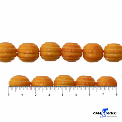 0309-Бусины деревянные "ОмТекс", 16 мм, упак.50+/-3шт, цв.003-оранжевый - купить в Сарапуле. Цена: 62.22 руб.