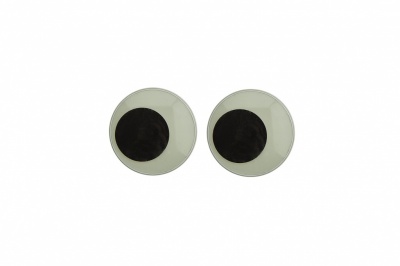 Глазки для игрушек, круглые, с ресничками, 10 мм/упак.50+/-2 шт, цв. -черно-белые - купить в Сарапуле. Цена: 21.24 руб.