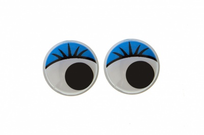 Глазки для игрушек, круглые, с бегающими зрачками, 12 мм/упак.50+/-2 шт, цв. -синий - купить в Сарапуле. Цена: 95.04 руб.
