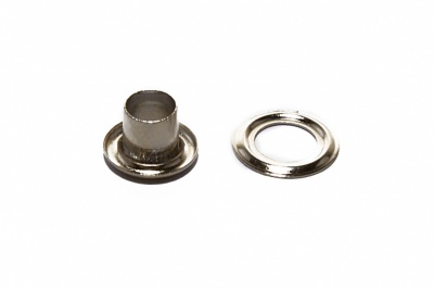 Люверсы металлические "ОмТекс", блочка/кольцо, (3 мм) - цв.никель - купить в Сарапуле. Цена: 0.18 руб.