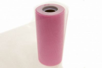 Фатин блестящий в шпульках 16-14, 12 гр/м2, шир. 15 см (в нам. 25+/-1 м), цвет розовый - купить в Сарапуле. Цена: 108.61 руб.