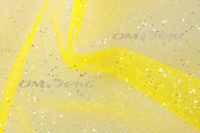 Сетка Глиттер, 40 гр/м2, шир.160см, цвет жёлтый - купить в Сарапуле. Цена 163.01 руб.