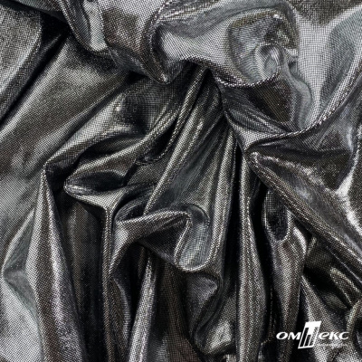 Трикотажное полотно голограмма, шир.140 см, #602 -чёрный/серебро - купить в Сарапуле. Цена 385.88 руб.