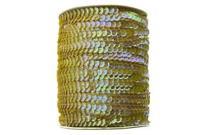 Пайетки "ОмТекс" на нитях, CREAM, 6 мм С / упак.73+/-1м, цв. А-319 - белый - купить в Сарапуле. Цена: 300.55 руб.