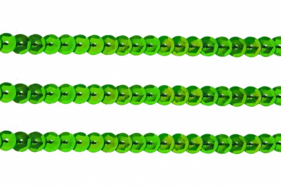 Пайетки "ОмТекс" на нитях, CREAM, 6 мм С / упак.73+/-1м, цв. 94 - зеленый - купить в Сарапуле. Цена: 297.48 руб.