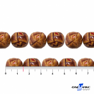 0133-Бусины деревянные "ОмТекс", 15 мм, упак.50+/-3шт - купить в Сарапуле. Цена: 77 руб.