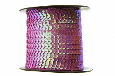 Пайетки "ОмТекс" на нитях, CREAM, 6 мм С / упак.73+/-1м, цв. 89 - розовый - купить в Сарапуле. Цена: 468.37 руб.
