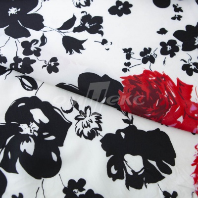 Плательная ткань "Фламенко" 22.1, 80 гр/м2, шир.150 см, принт растительный - купить в Сарапуле. Цена 239.03 руб.