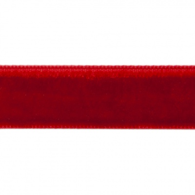Лента бархатная нейлон, шир.12 мм, (упак. 45,7м), цв.45-красный - купить в Сарапуле. Цена: 396 руб.