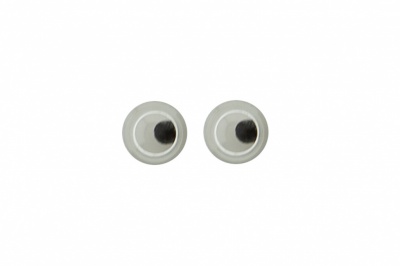 Глазки для игрушек, круглые, с бегающими зрачками, 3 мм/упак.100+/-5 шт, цв. -черно-белые - купить в Сарапуле. Цена: 25.40 руб.