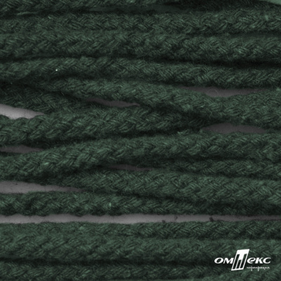 Шнур плетеный d-6 мм, 70% хлопок 30% полиэстер, уп.90+/-1 м, цв.1083-тём.зелёный - купить в Сарапуле. Цена: 588 руб.