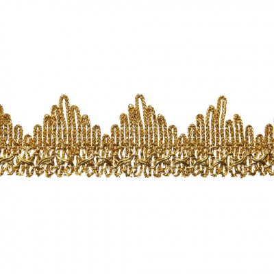 Тесьма металлизированная 0384-0240, шир. 40 мм/уп. 25+/-1 м, цвет золото - купить в Сарапуле. Цена: 490.74 руб.