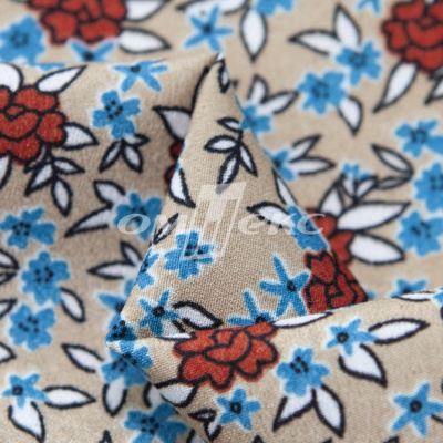 Плательная ткань "Фламенко" 7.1, 80 гр/м2, шир.150 см, принт растительный - купить в Сарапуле. Цена 239.03 руб.