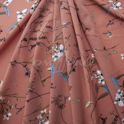 Плательная ткань "Фламенко" 2.1, 80 гр/м2, шир.150 см, принт растительный - купить в Сарапуле. Цена 311.05 руб.