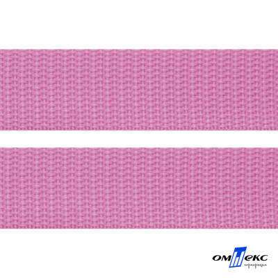 Розовый- цв.513 -Текстильная лента-стропа 550 гр/м2 ,100% пэ шир.20 мм (боб.50+/-1 м) - купить в Сарапуле. Цена: 318.85 руб.