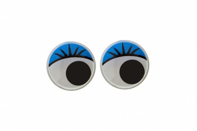 Глазки для игрушек, круглые, с бегающими зрачками, 10 мм/упак.50+/-2 шт, цв. -синий - купить в Сарапуле. Цена: 71.20 руб.