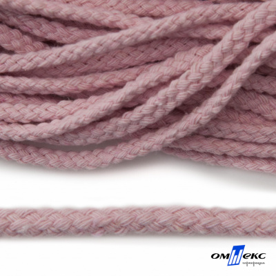 Шнур плетеный d-6 мм круглый, 70% хлопок 30% полиэстер, уп.90+/-1 м, цв.1087-розовый - купить в Сарапуле. Цена: 588 руб.