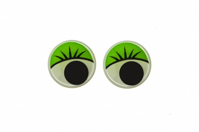 Глазки для игрушек, круглые, с бегающими зрачками, 10 мм/упак.50+/-2 шт, цв. -зеленый - купить в Сарапуле. Цена: 71.20 руб.
