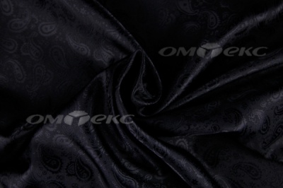 Ткань подкладочная жаккард Р14098, чёрный, 85 г/м2, шир. 150 см, 230T - купить в Сарапуле. Цена 168.15 руб.