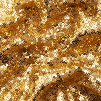 Сетка с пайетками №3, 188 гр/м2, шир.140см, цвет золотой - купить в Сарапуле. Цена 458.76 руб.