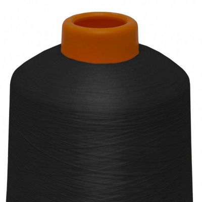Нитки текстурированные некручёные, намот. 15 000 м, цвет чёрный - купить в Сарапуле. Цена: 204.10 руб.