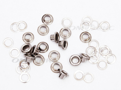 Люверсы металлические, блочка/кольцо, №3 (5 мм) упак.1000 шт- цв.никель - купить в Сарапуле. Цена: 215.60 руб.