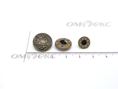 Кнопки металл 15 мм альфа антик с рис.№3  - купить в Сарапуле. Цена: 2.90 руб.