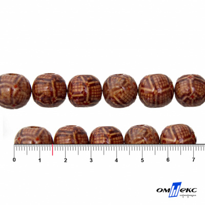 0125-Бусины деревянные "ОмТекс", 15 мм, упак.50+/-3шт - купить в Сарапуле. Цена: 77 руб.