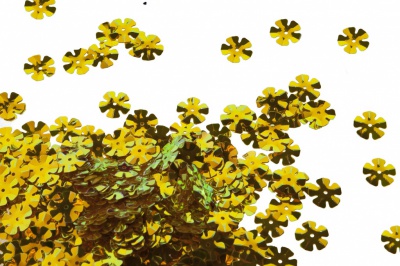 Пайетки "ОмТекс" россыпью,DOUBLE SIDED GOLD,цветок 14 мм/упак.50 гр, цв. 0460-золото - купить в Сарапуле. Цена: 80.12 руб.