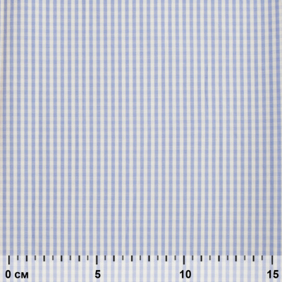 Ткань сорочечная Клетка Виши, 115 г/м2, 58% пэ,42% хл, шир.150 см, цв.2-голубой, (арт.111) - купить в Сарапуле. Цена 306.69 руб.