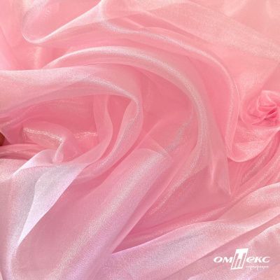 Ткань органза, 100% полиэстр, 28г/м2, шир. 150 см, цв. #47 розовая пудра - купить в Сарапуле. Цена 86.24 руб.