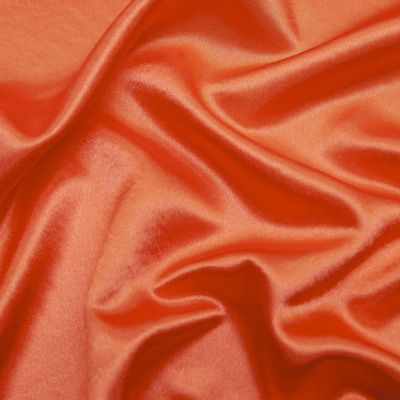 Поли креп-сатин 18-1445, 120 гр/м2, шир.150см, цвет оранжевый - купить в Сарапуле. Цена 155.57 руб.