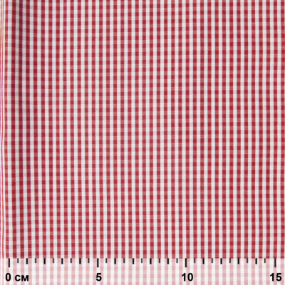 Ткань сорочечная Клетка Виши, 115 г/м2, 58% пэ,42% хл, шир.150 см, цв.5-красный, (арт.111) - купить в Сарапуле. Цена 306.69 руб.