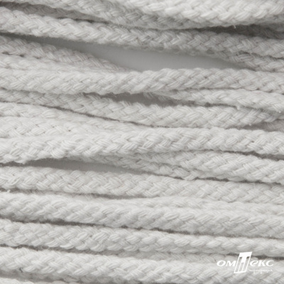 Шнур плетеный d-6 мм круглый, 70% хлопок 30% полиэстер, уп.90+/-1 м, цв.1076-белый - купить в Сарапуле. Цена: 588 руб.