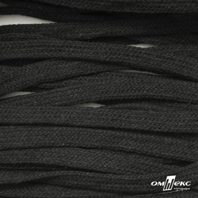 Шнур плетеный d-8 мм плоский, 70% хлопок 30% полиэстер, уп.85+/-1 м, цв.1026-серый - купить в Сарапуле. Цена: 735 руб.