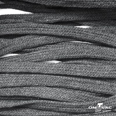 Шнур плетеный d-8 мм плоский, 70% хлопок 30% полиэстер, уп.85+/-1 м, цв.1027-серый - купить в Сарапуле. Цена: 735 руб.