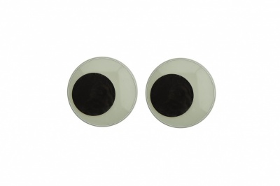 Глазки для игрушек, круглые, с бегающими зрачками, 18 мм/упак.20+/-2 шт, цв. -черно-белые - купить в Сарапуле. Цена: 25.40 руб.