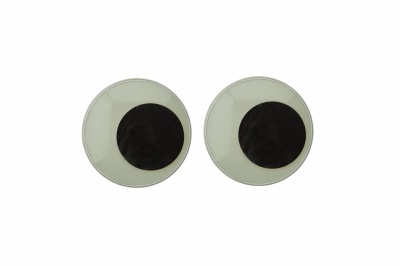 Глазки для игрушек, круглые, с бегающими зрачками, 24 мм/упак.50+/-2 шт, цв. -черно-белые - купить в Сарапуле. Цена: 60.32 руб.