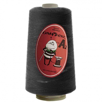 Швейные нитки (армированные) 28S/2, нам. 2 500 м, цвет чёрный - купить в Сарапуле. Цена: 139.91 руб.