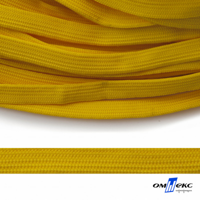 Шнур плетеный (плоский) d-12 мм, (уп.90+/-1м), 100% полиэстер, цв.269 - жёлтый - купить в Сарапуле. Цена: 8.62 руб.
