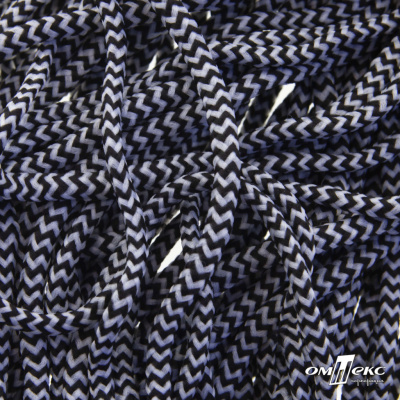 Шнурки #107-16, круглые 130 см, двухцветные цв.серый/чёрный - купить в Сарапуле. Цена: 32.21 руб.