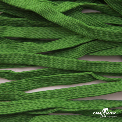 Шнур плетеный (плоский) d-12 мм, (уп.90+/-1м), 100% полиэстер, цв.260 - зел.трава - купить в Сарапуле. Цена: 8.62 руб.