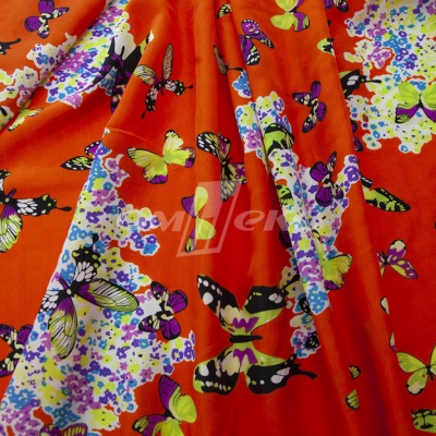 Плательная ткань "Софи" 7.1, 75 гр/м2, шир.150 см, принт бабочки - купить в Сарапуле. Цена 241.49 руб.