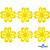 Кружево гипюр "Ромашка" 0575-1169, шир. 25 мм/уп.13,7 м, цвет 8208-жёлтый - купить в Сарапуле. Цена: 289.76 руб.