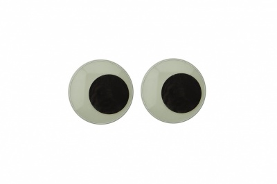 Глазки для игрушек, круглые, с бегающими зрачками, 15 мм/упак.50+/-2 шт, цв. -черно-белые - купить в Сарапуле. Цена: 46.92 руб.