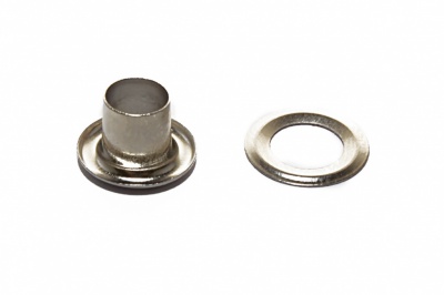 Люверсы металлические "ОмТекс", блочка/кольцо, (4 мм) - цв.никель - купить в Сарапуле. Цена: 0.24 руб.