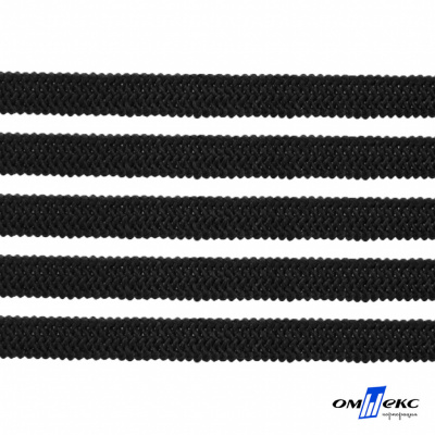 Лента эластичная вязанная (резинка) 4 мм (200+/-1 м) 400 гр/м2 черная бобина "ОМТЕКС" - купить в Сарапуле. Цена: 1.78 руб.